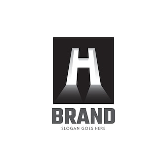 Designvorlage für das tor-logo des buchstaben h