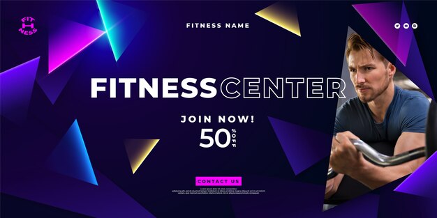 Designvorlage für Fitness-Center-Banner
