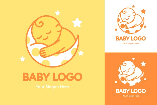 Kostenloser Vektor detaillierte baby-logo-vorlage