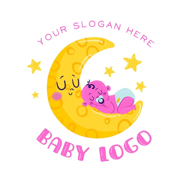 Kostenloser Vektor detaillierte baby-logo-vorlage