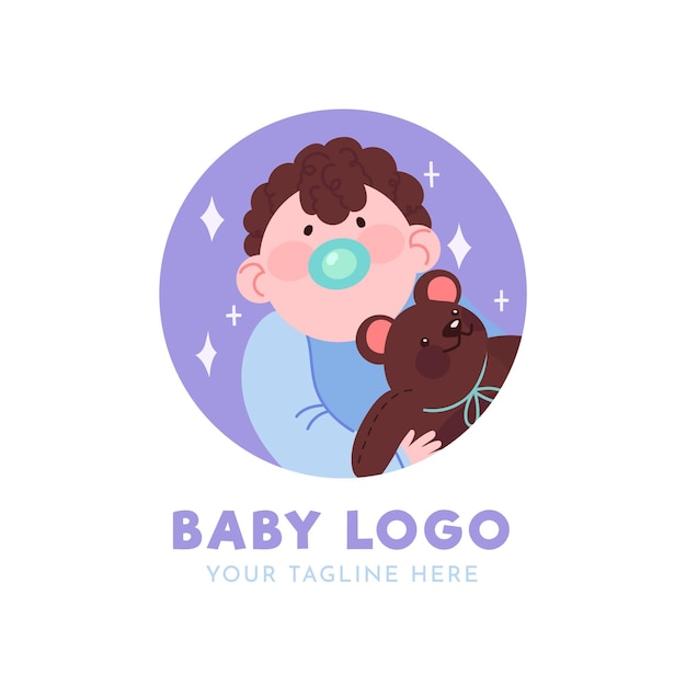 Detaillierte baby-logo-vorlage