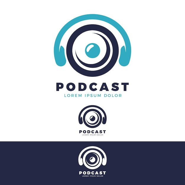 Kostenloser Vektor detaillierte podcast-logo-vorlage