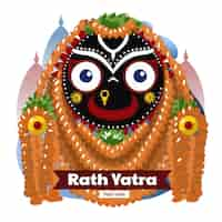 Kostenloser Vektor detaillierte rath yatra illustration