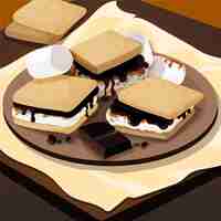 Kostenloser Vektor detaillierte s'more dessert-illustration