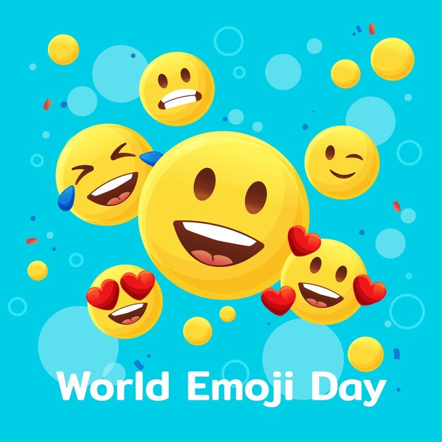 Detaillierte Welt-Emoji-Tagesillustration