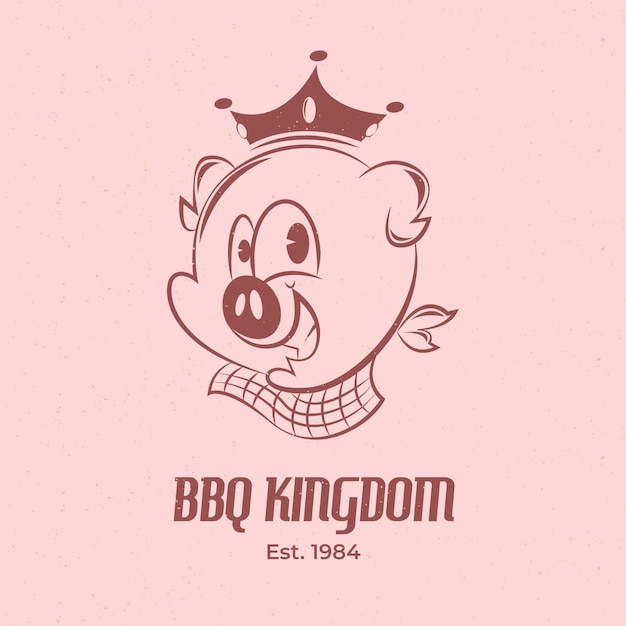 Kostenloser Vektor detailliertes retro-cartoon-restaurantlogo