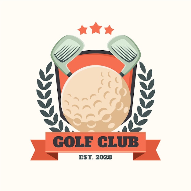 Detailliertes vintage golf logo