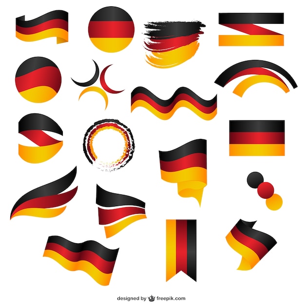 Deutsch fahne aufkleber Premium Vektoren