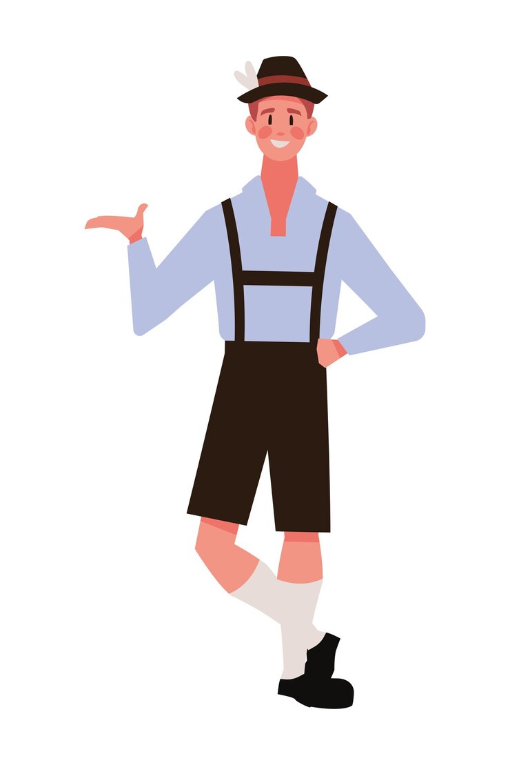 Kostenlose Vektor deutscher mann charakter illustration isoliert