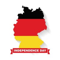 Kostenloser Vektor deutschland land karte mit independence day banner