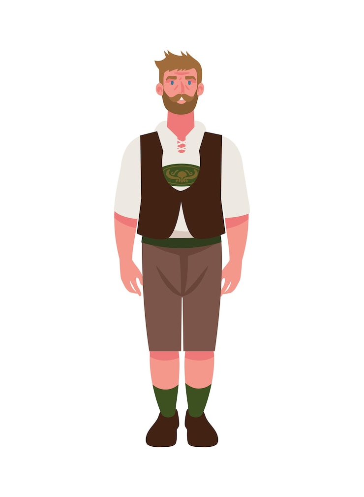 Kostenlose Vektor deutschland mann mit lederhosen