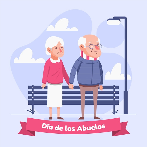 Kostenloser Vektor dia de los abuelos feierillustration