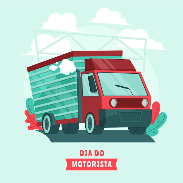 Dia do motorista Illustration mit LKW