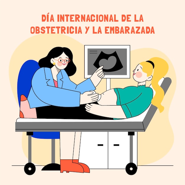 Dia internacional de la geburtshilfe y la embarazada illustration