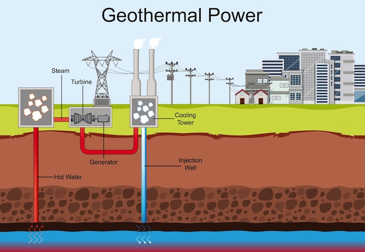Kostenlose Vektor diagramm mit geothermie