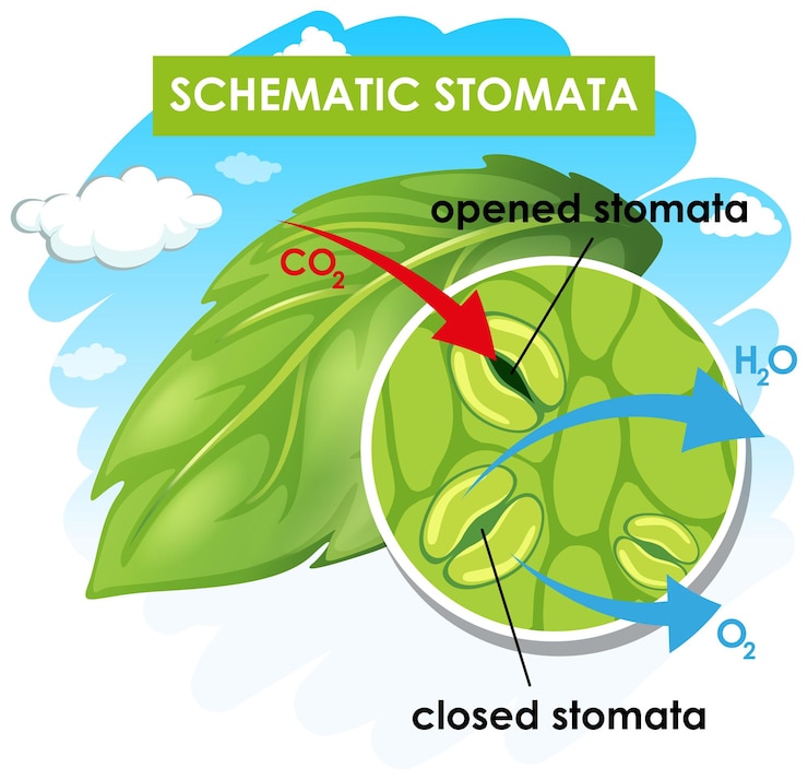 Kostenlose Vektor diagramm mit schematischen stomata