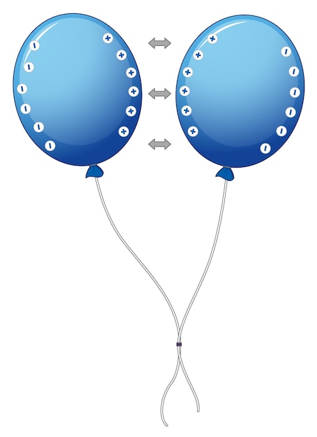 Kostenloser Vektor diagramm zur elektrostatischen aufladung mit ballons