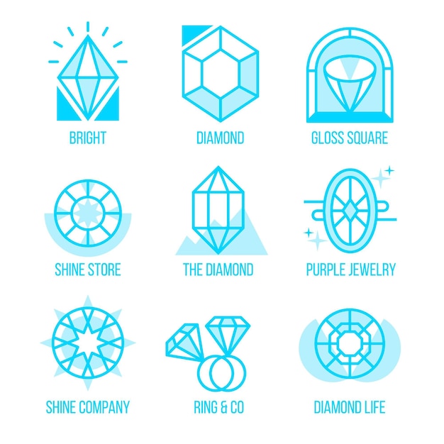 Diamant-logo-sammlung