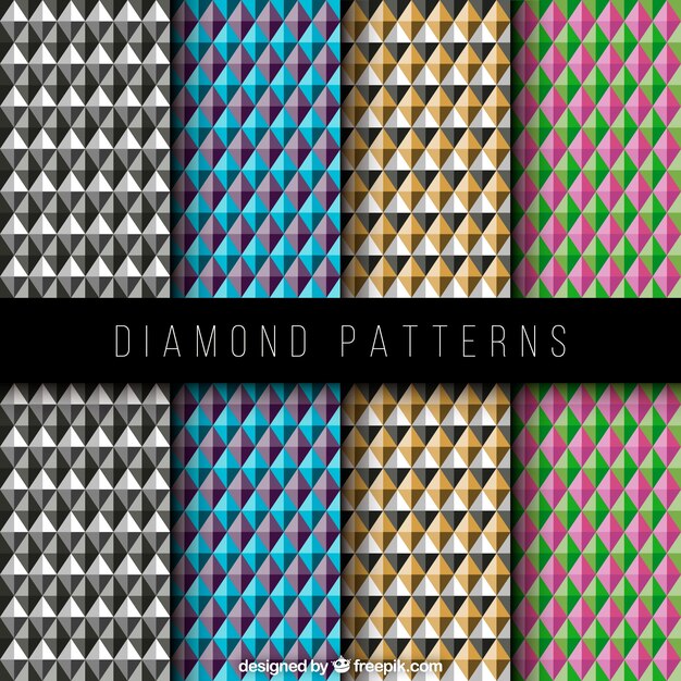 Diamant-Muster mit geometrischen Formen in verschiedenen Farben