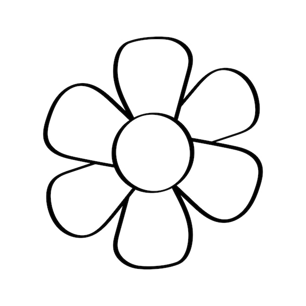 Kostenloser Vektor die blume im doodle-stil.