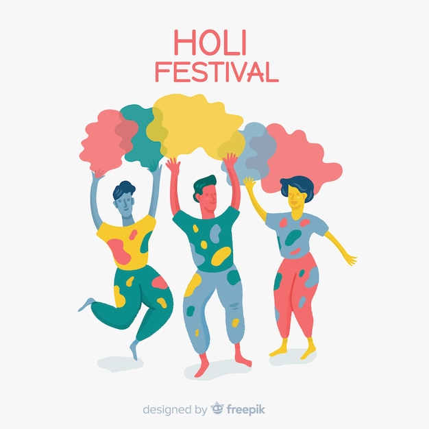 Die leute feiern das holi-festival