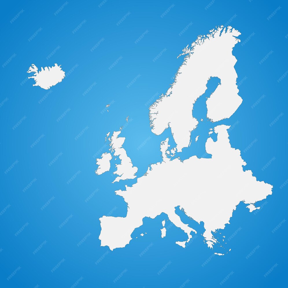 Die politische detaillierte karte des europäischen