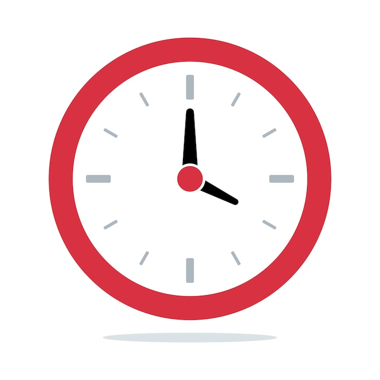 Kostenlose Vektor die uhr ist flach.