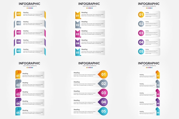 Dieses vektorillustrationsset eignet sich perfekt zum erstellen von infografiken für werbebroschüren, flyer und zeitschriften