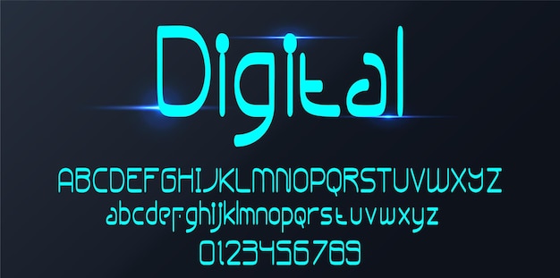 Digitale alphabet schriftart