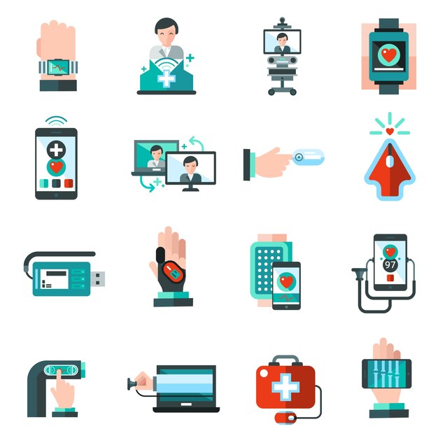 Digitale Medizin Icons