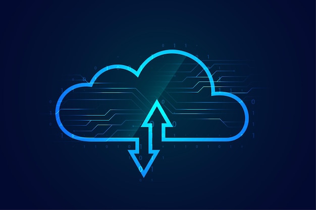 digitaler Cloud-Computing futuristischer Hintergrund für den Cyber-Dienst