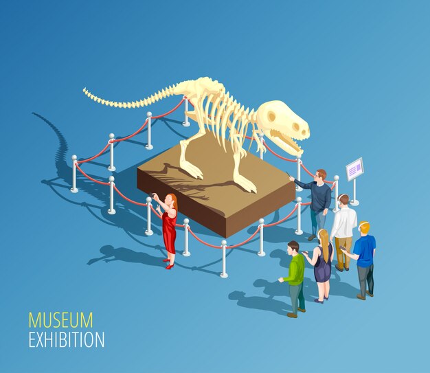 Dinosaurier-Ausstellungs-Hintergrund-Zusammensetzung