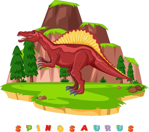 Dinosaurier-wortkarte für spinosaurus