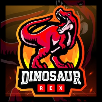 Dinosaurus rex maskottchen esport logo abzeichen