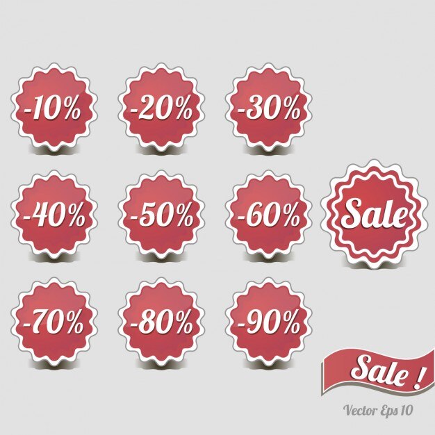 Kostenlose Vektor discount label kollektion