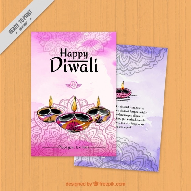 Diwali aquarell zier flyer