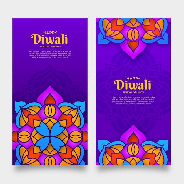 Kostenloser Vektor diwali banner vorlage