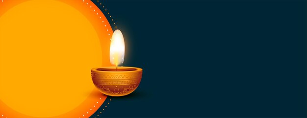 Diwali Diya-Banner mit Textraum