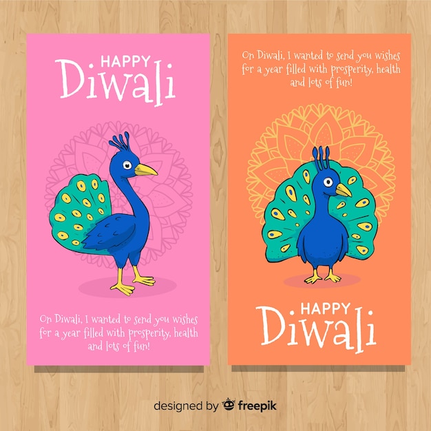 Diwali einladung mit pfau design