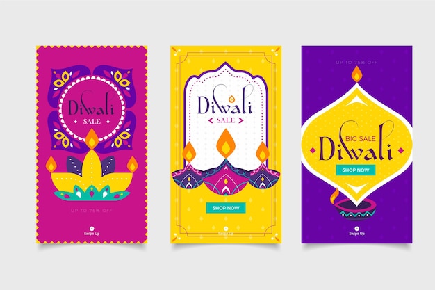 Kostenloser Vektor diwali event sale instagram geschichten