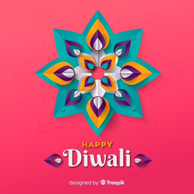 Diwali-Hintergrund in der Papierart
