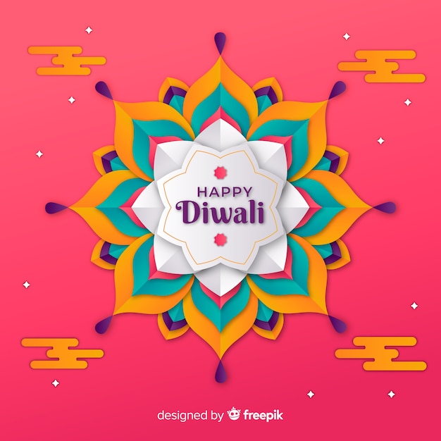 Diwali-hintergrund in der papierart