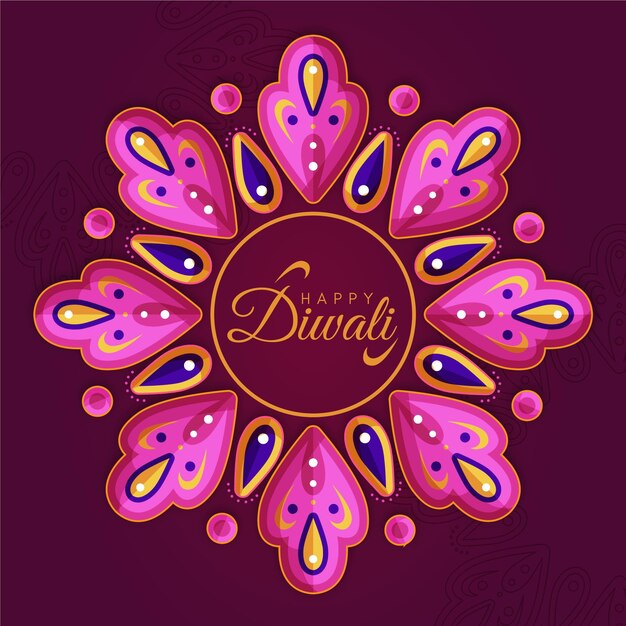 Diwali-Konzept im flachen Design