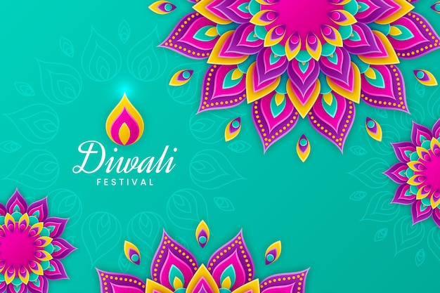 Diwali-Konzept im Papierstil