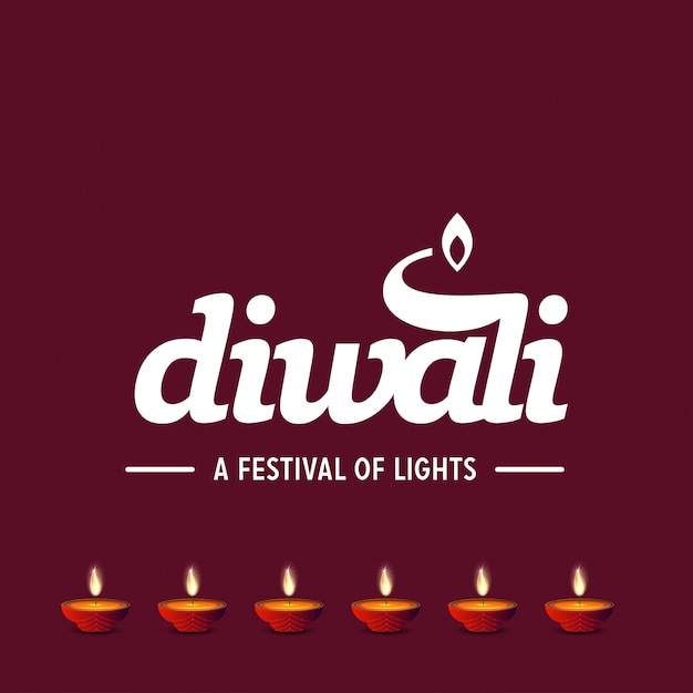 Diwali typo hintergrund