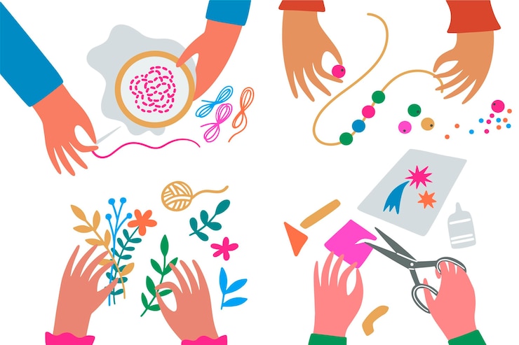Kostenlose Vektor diy kreative werkstattkonzeptillustration
