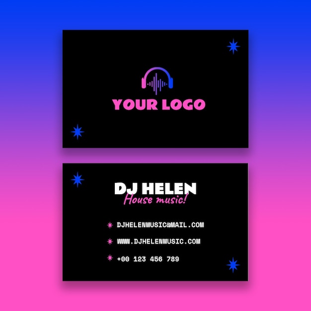 Dj-visitenkarten-template-design