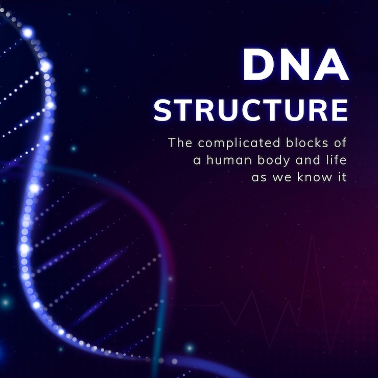 Kostenlose Vektor dna-struktur-biotechnologie-vorlagenvektor social-media-post