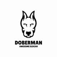 Kostenloser Vektor dobermann einfache maskottchen-logo-design-illustration