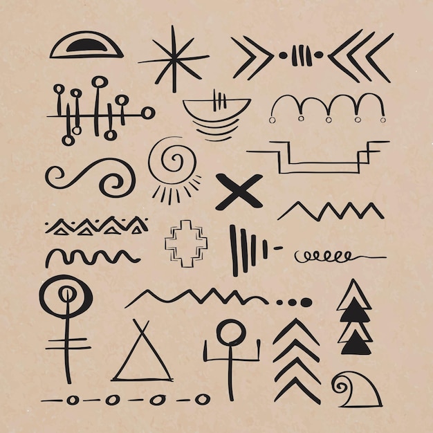 Kostenloser Vektor doodle böhmischen symbol vektor handgezeichnete illustration